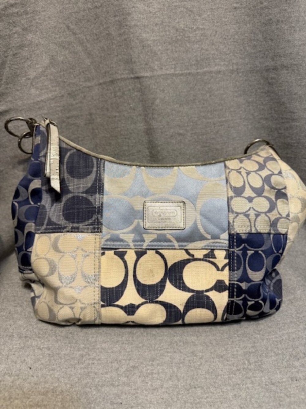 COACH Hobo Bag, Blue Patchwork